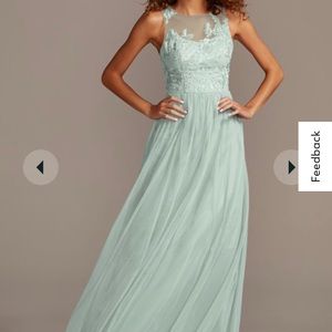 David’s Bridal Bridesmaid Dress F20122, Dusty Sage